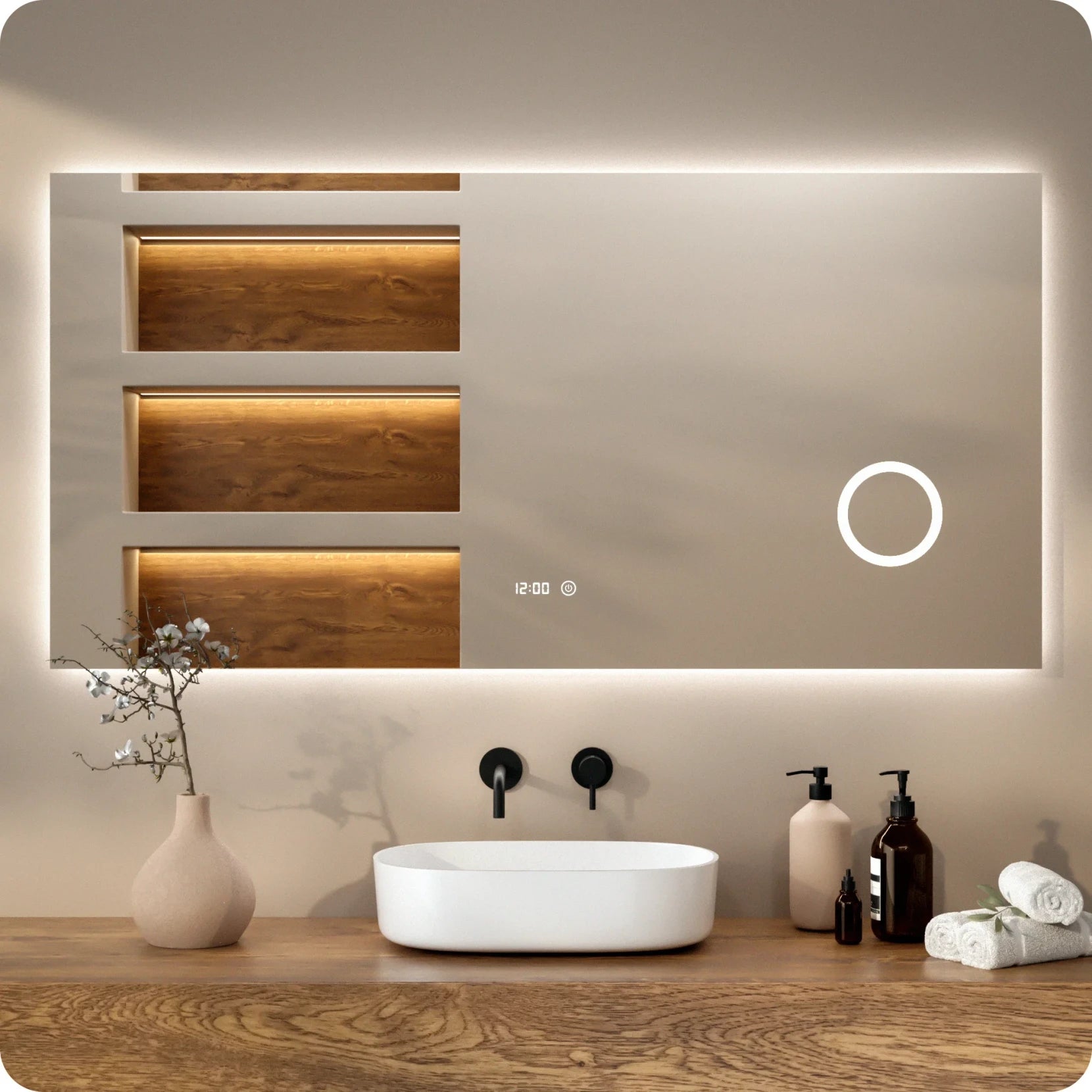 Badkamerspiegel - 160x80cm - Frameloos