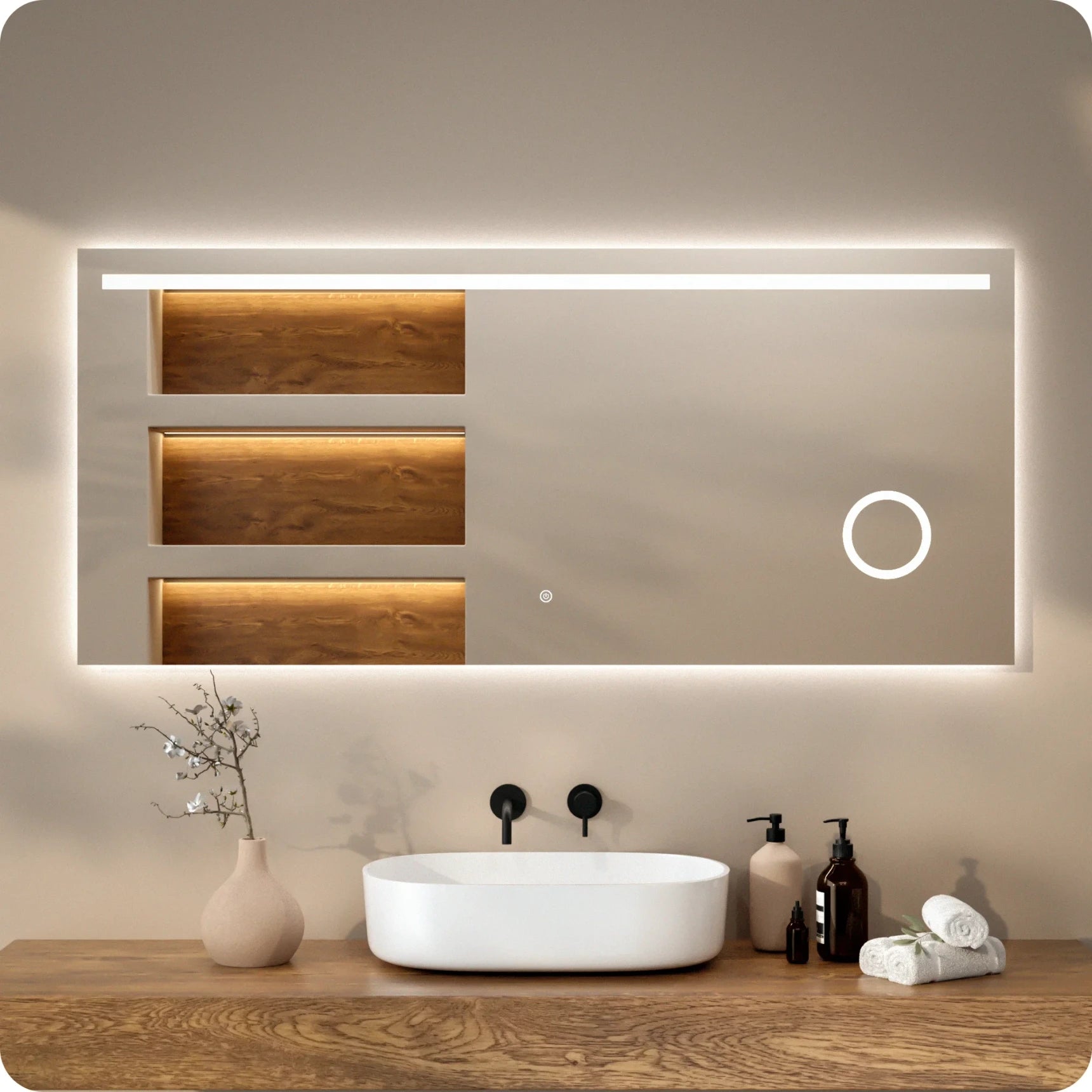 Bathroom mirror - 180x80cm - Frameless