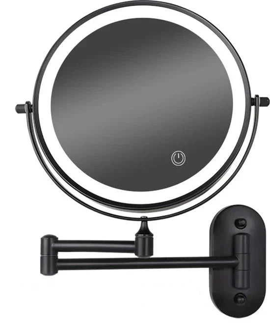 Makeup Mirror - Battery Powered - Black - 1-5x Magnification