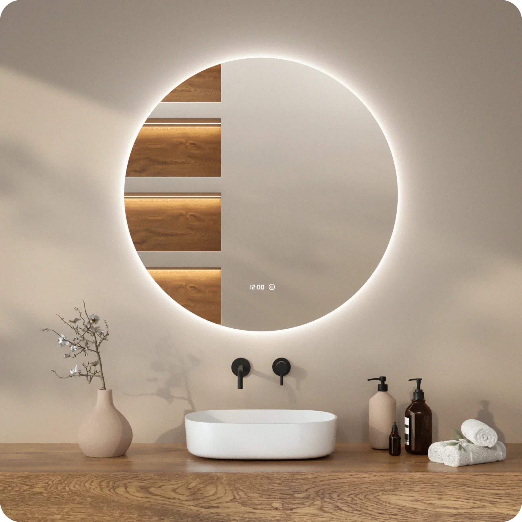 Bathroom mirror - 100cm - Frameless