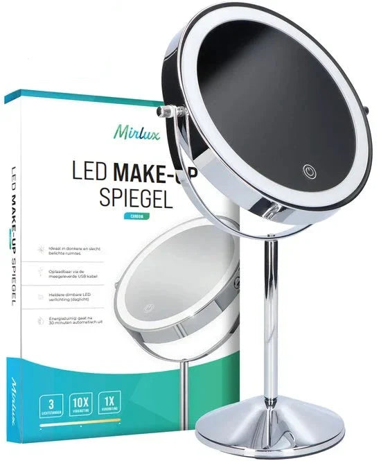 Makeup Mirror – Rechargeable – Chrome – 1-10x Magnification