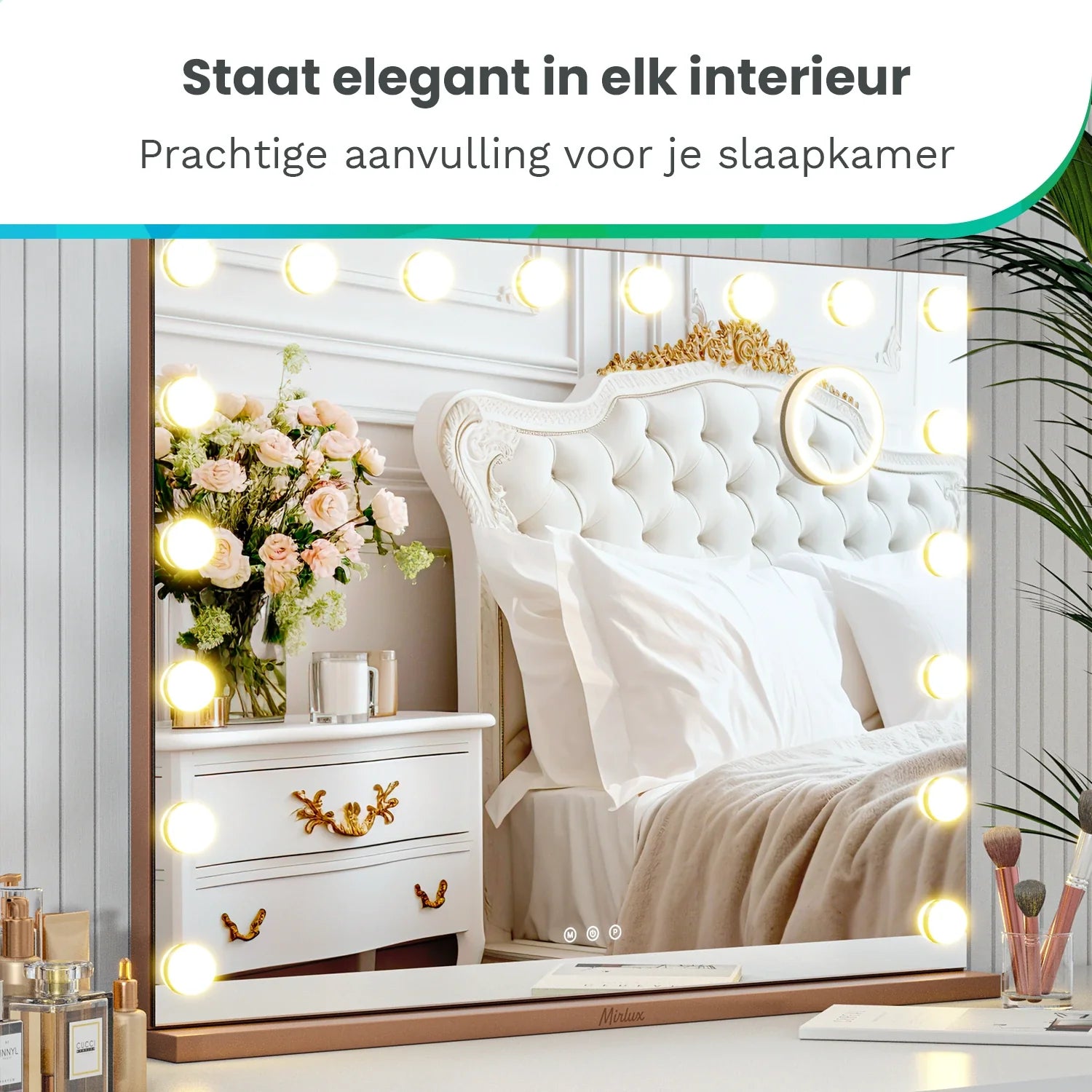 Hollywood Mirror - Bluetooth Speakers - 80x60cm - Rose Gold