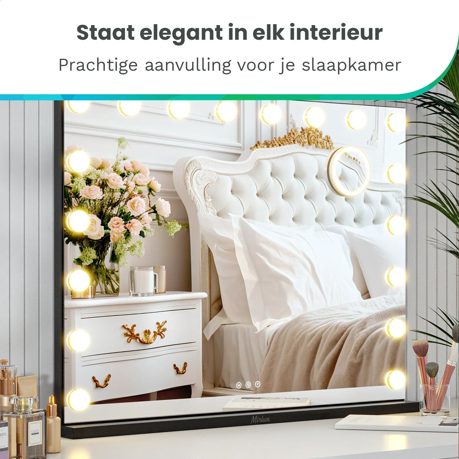 Hollywood Spiegel - Bluetooth Speakers - 80x60cm - Zwart