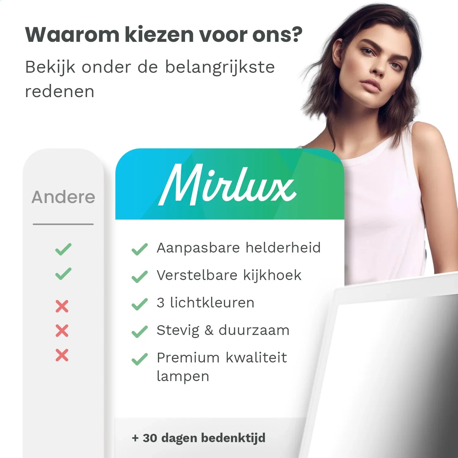 Hollywood Mirror – 44x30 cm – White