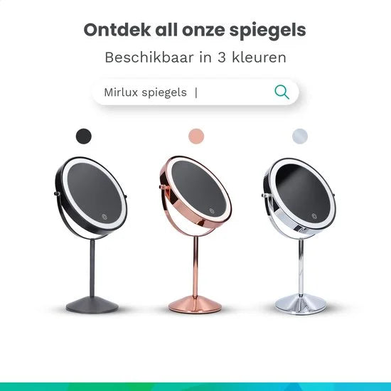 Kosmetikspiegel – Wiederaufladbar – Roségold – 1-10-fache Vergrößerung