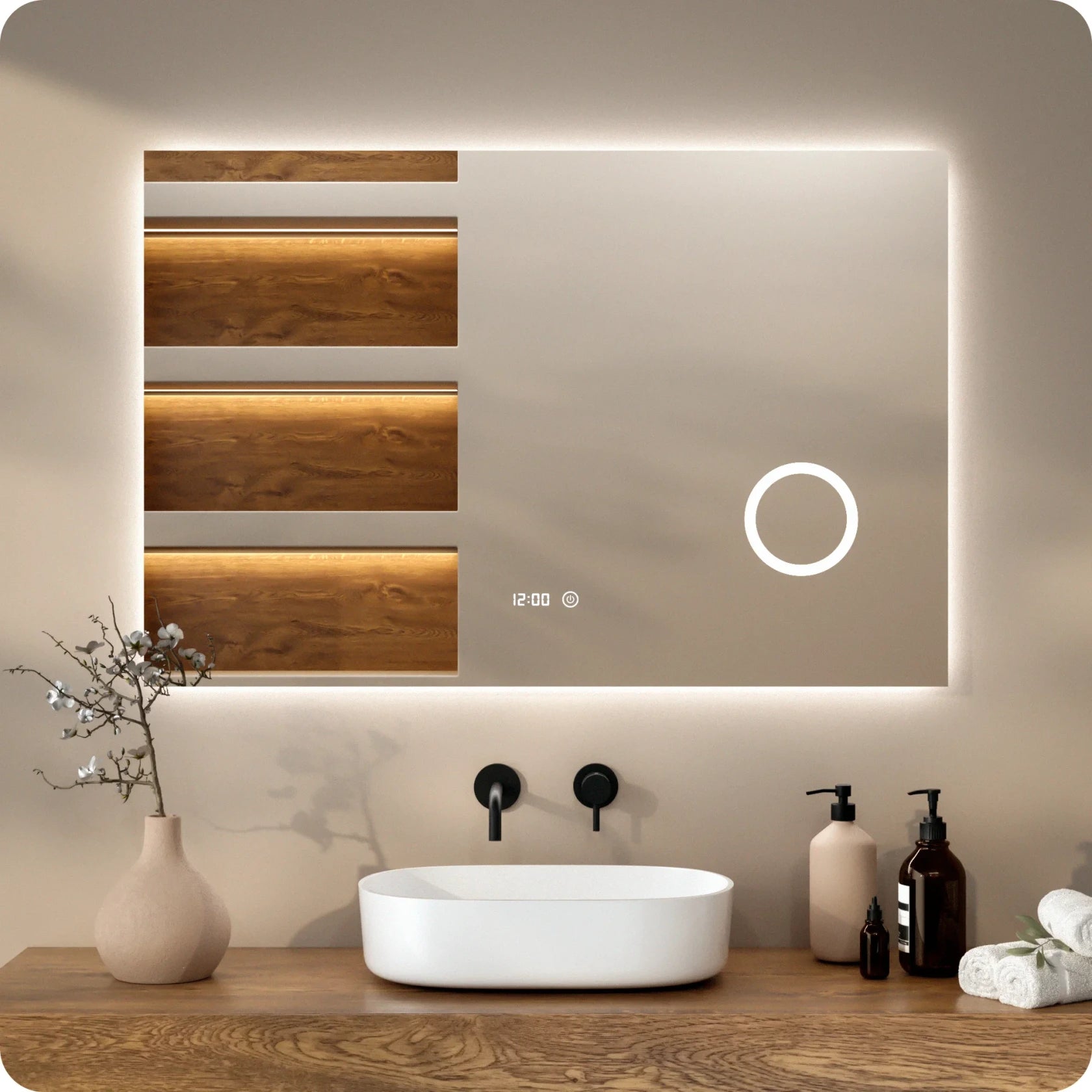 Bathroom Mirror - 120x80cm - Frameless