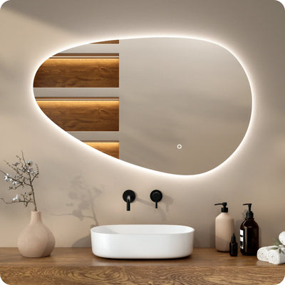 Bathroom mirror - 120x75cm Asymmetrical - Frameless