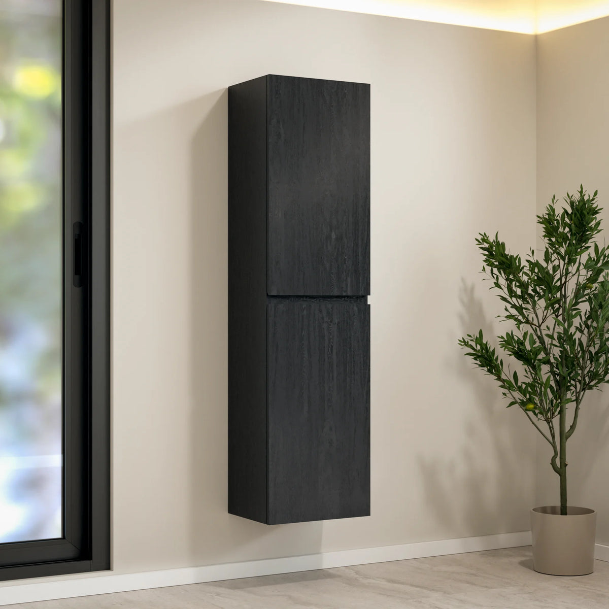 Kolomkast Ruvo - 150cm - Zwart Eiken