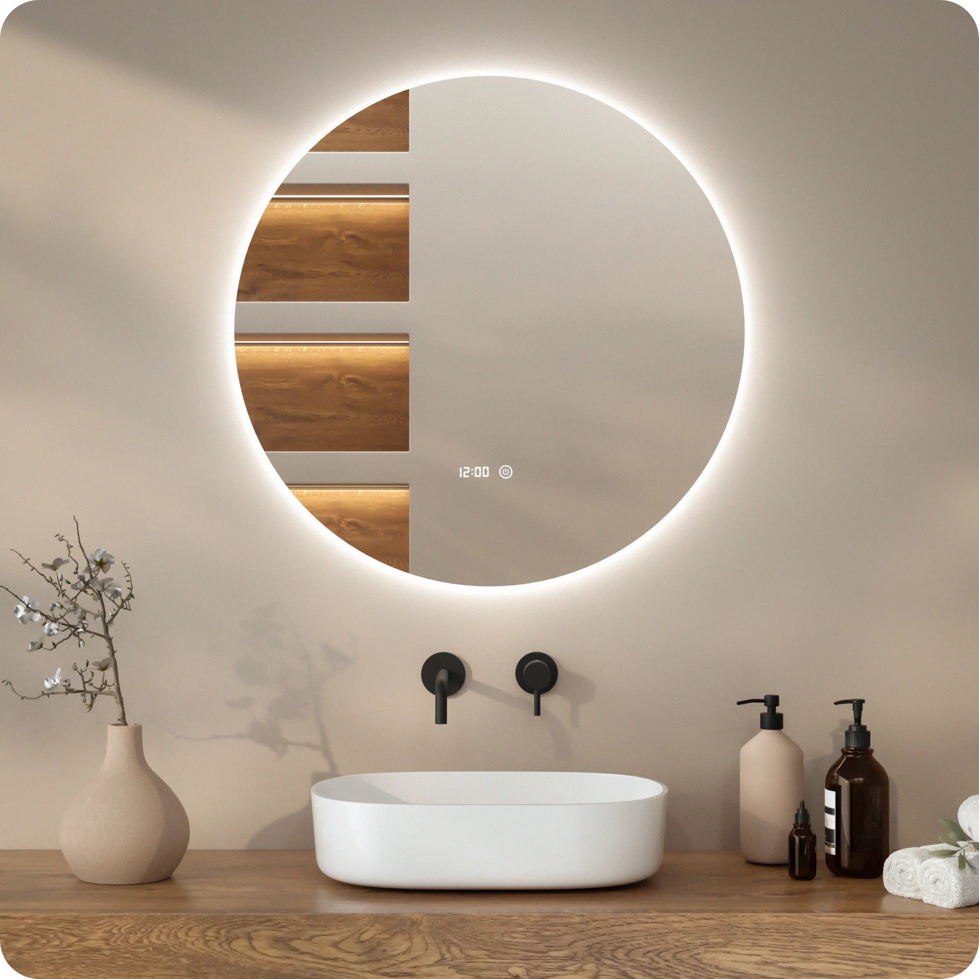 Bathroom mirror - 80cm - Frameless