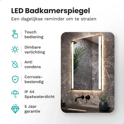 Bathroom mirror - 90x65cm Rectangular - Frameless - second image