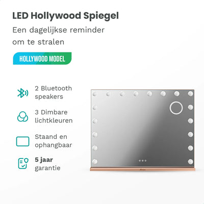 Hollywood Mirror - Bluetooth Speakers - 80x60cm - Rose Gold - second image