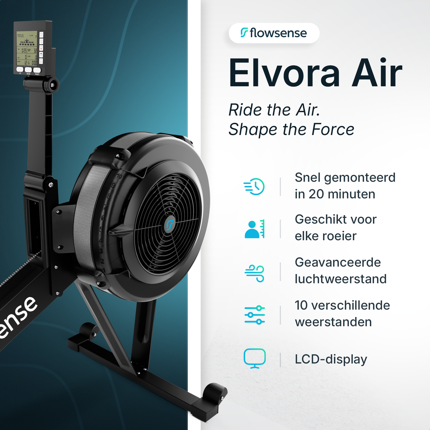 Rowing machine - Elvora Air - Air resistance - PRE-ORDER