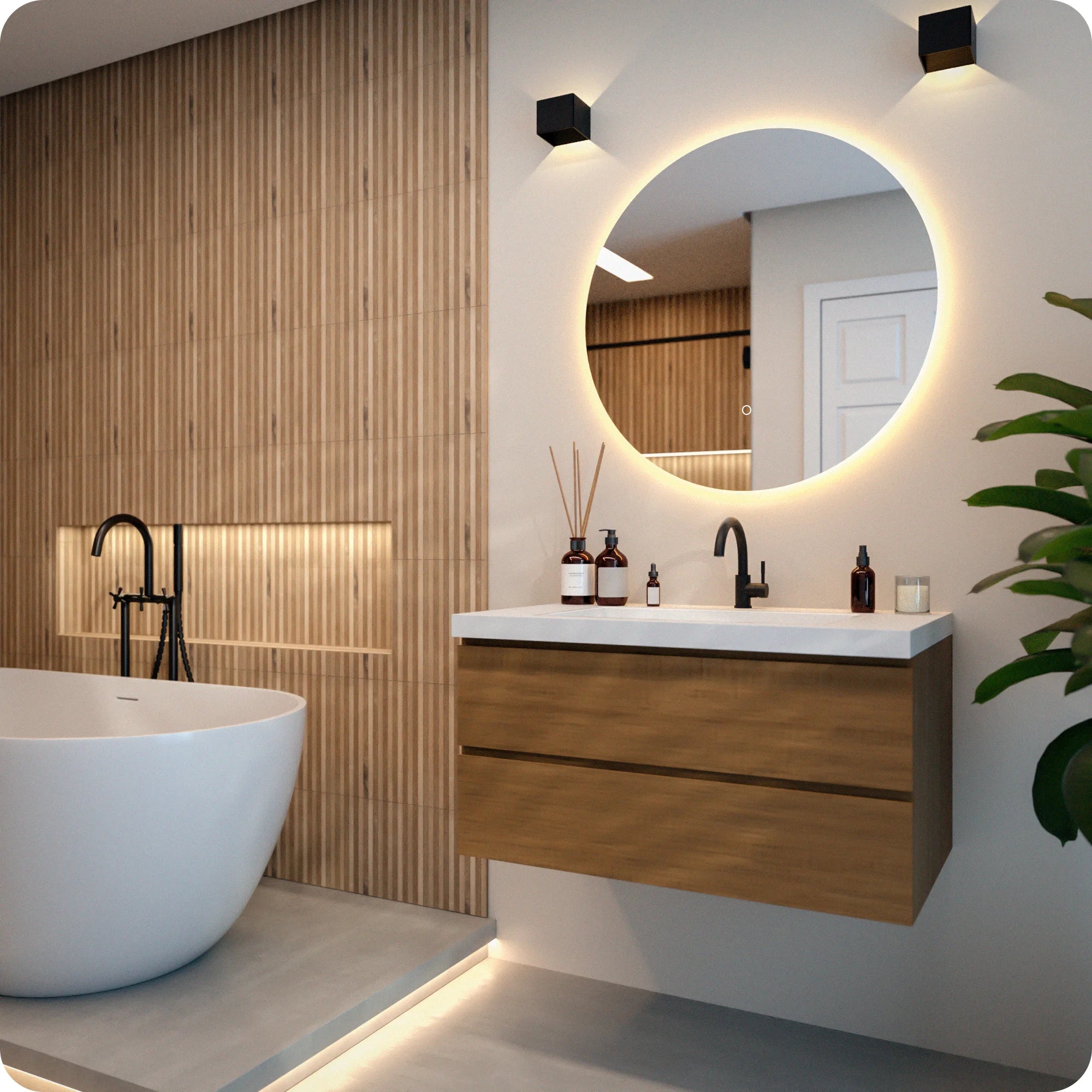 Bathroom mirror - 80cm - Frameless