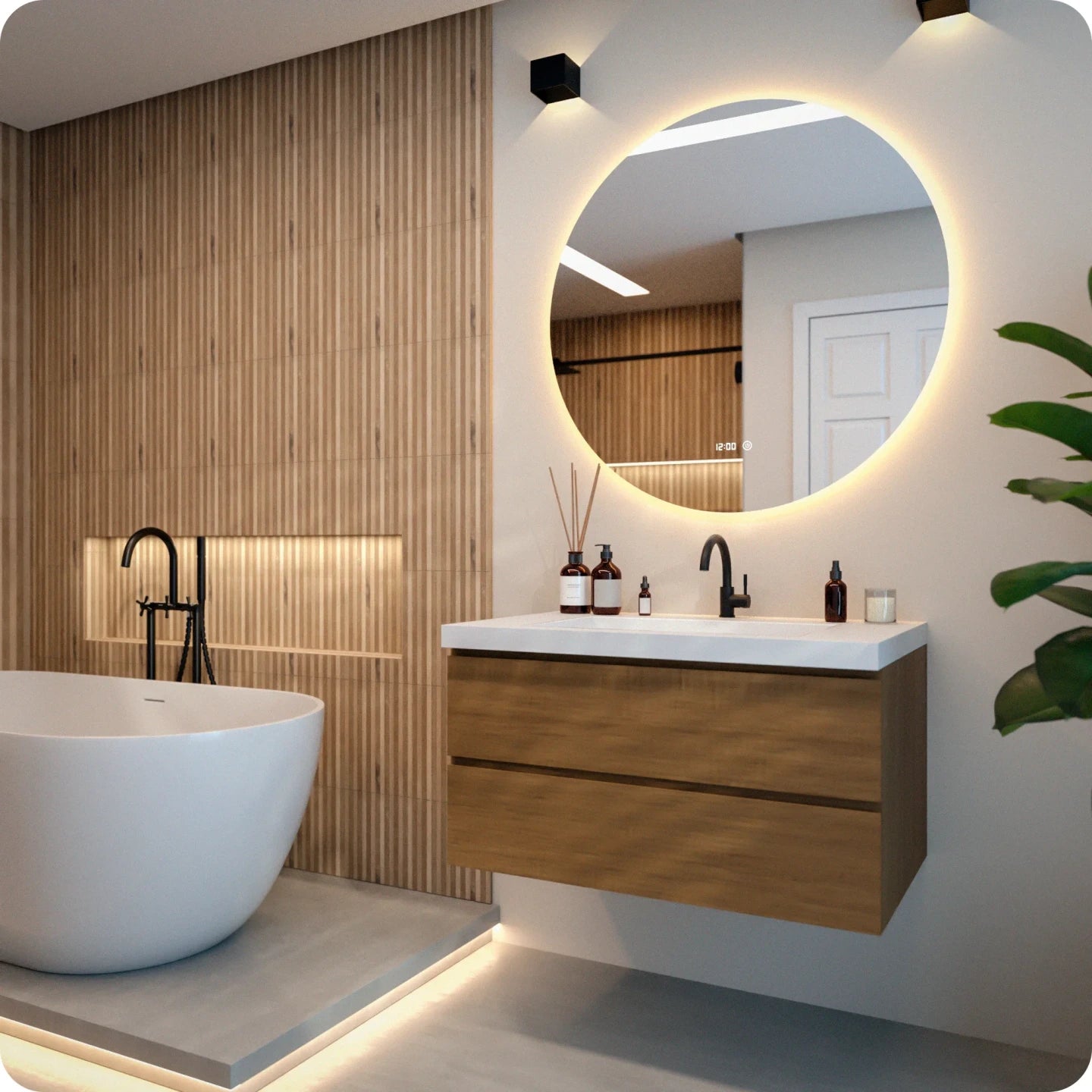 Bathroom mirror - 100cm - Frameless