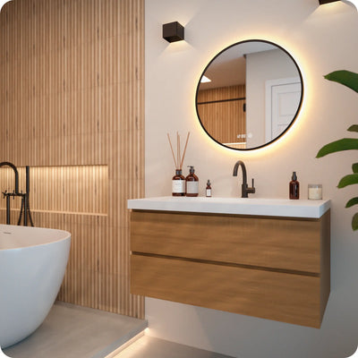 Bathroom mirror - 60cm - Black frame - PRE-ORDER - second image
