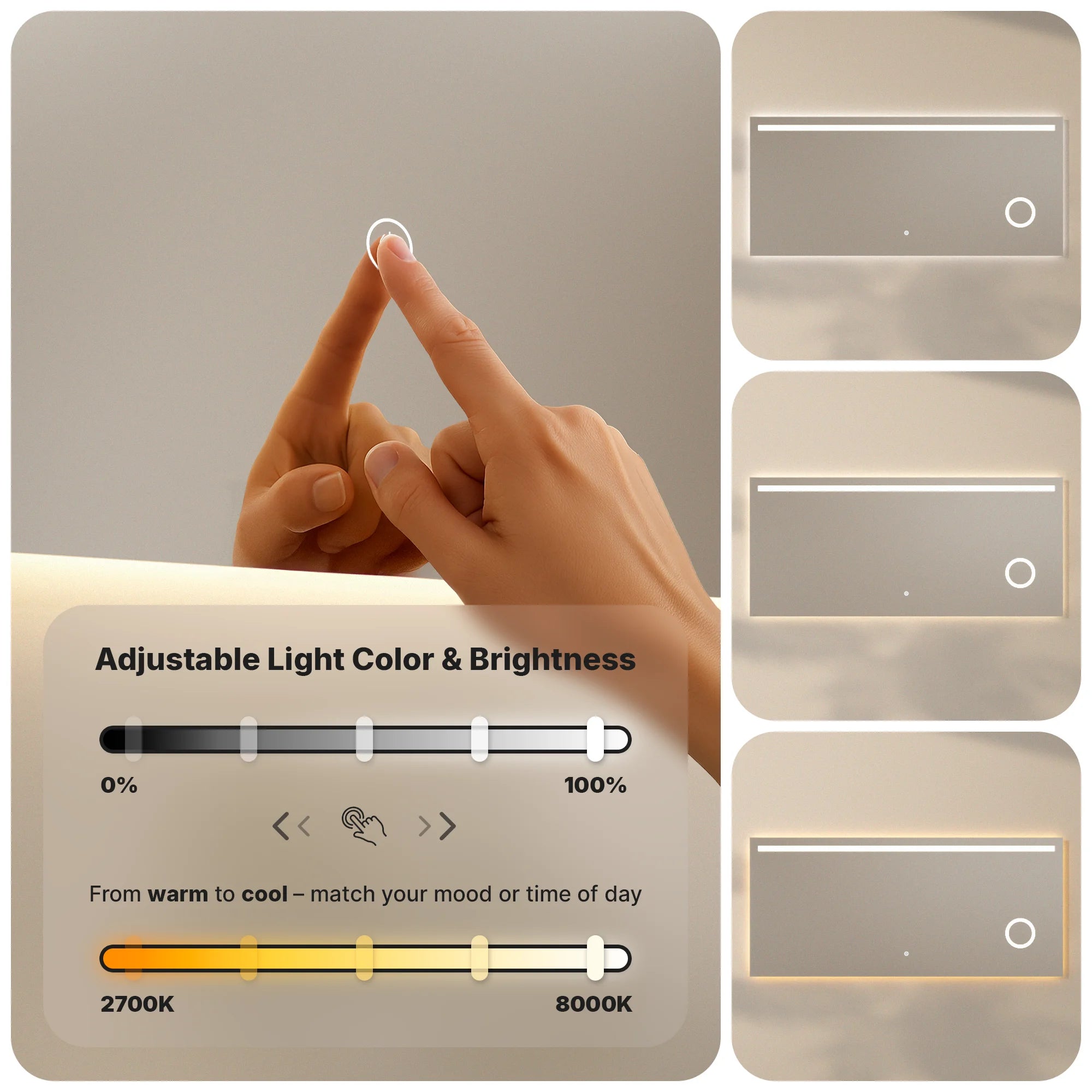 Bathroom mirror - 180x80cm - Frameless