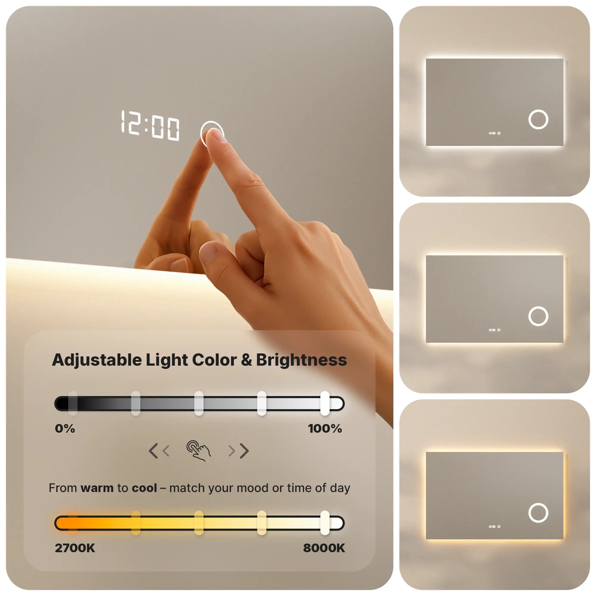 Badkamerspiegel - 110x70cm - Rectangle - Frameloos
