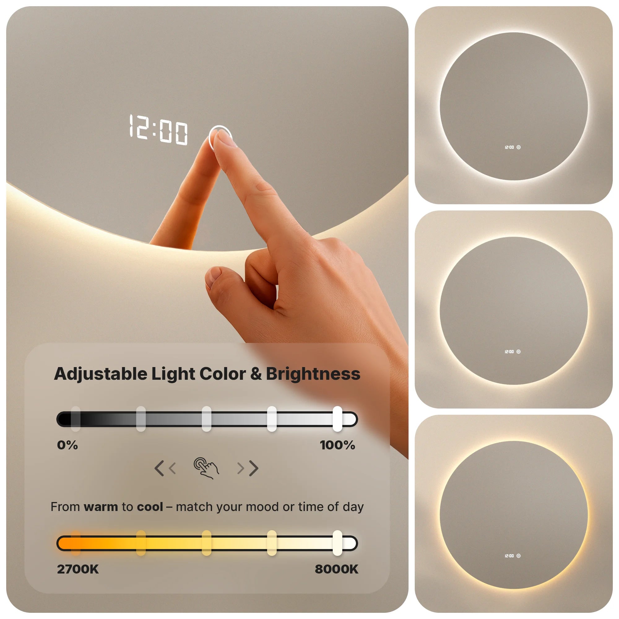 Badkamerspiegel - 60cm - Frameloos