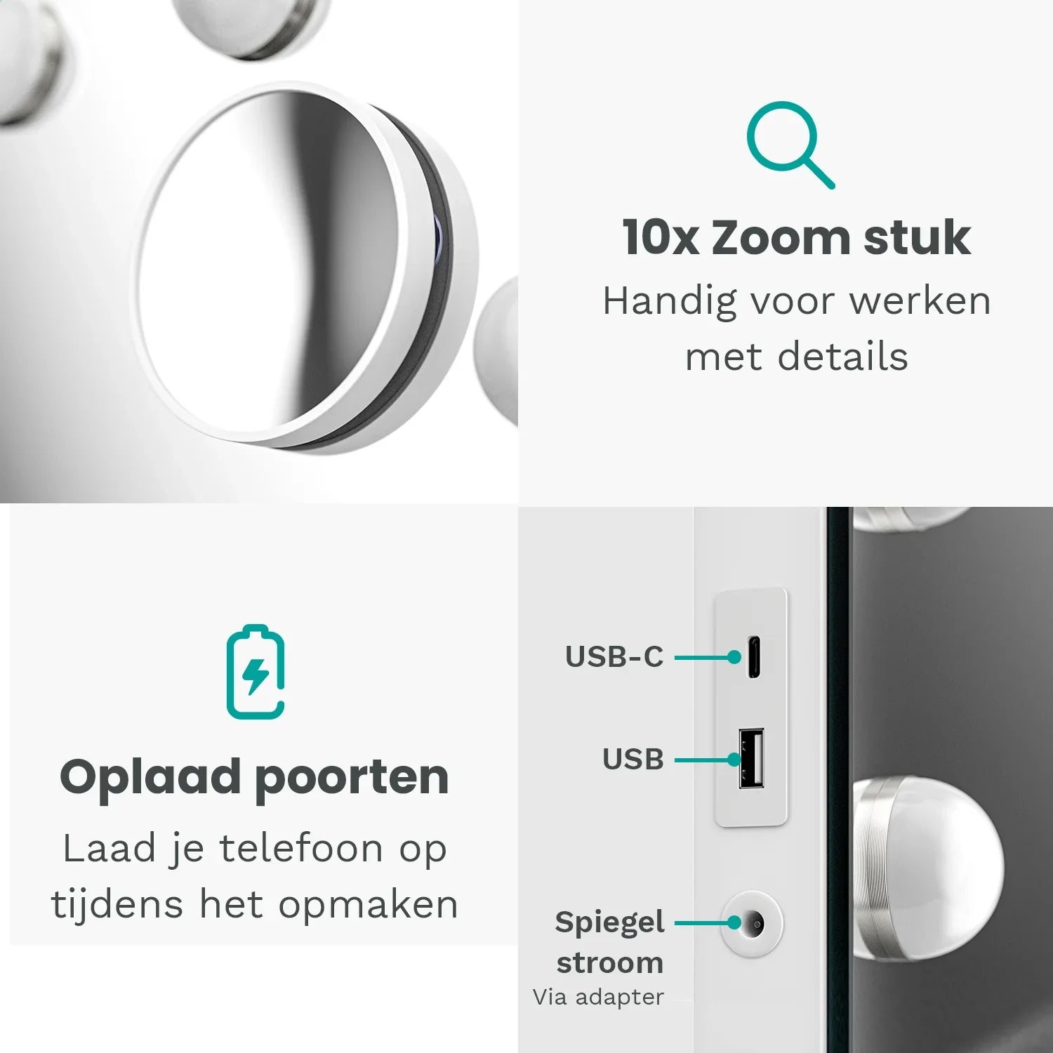 Hollywood Spiegel - 58x48cm - With