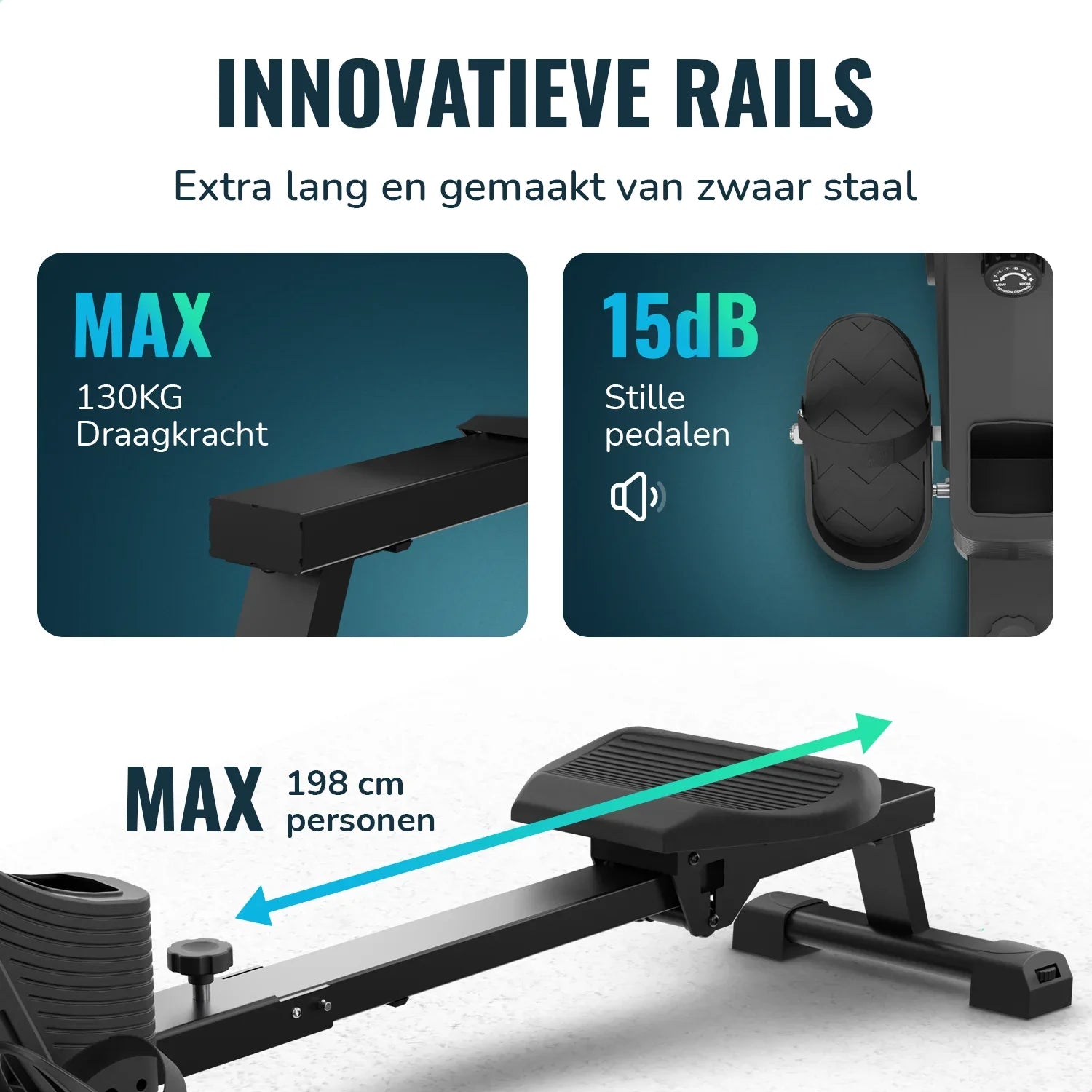 Rowing Machine - 16 Resistance Levels - LCD Monitor
