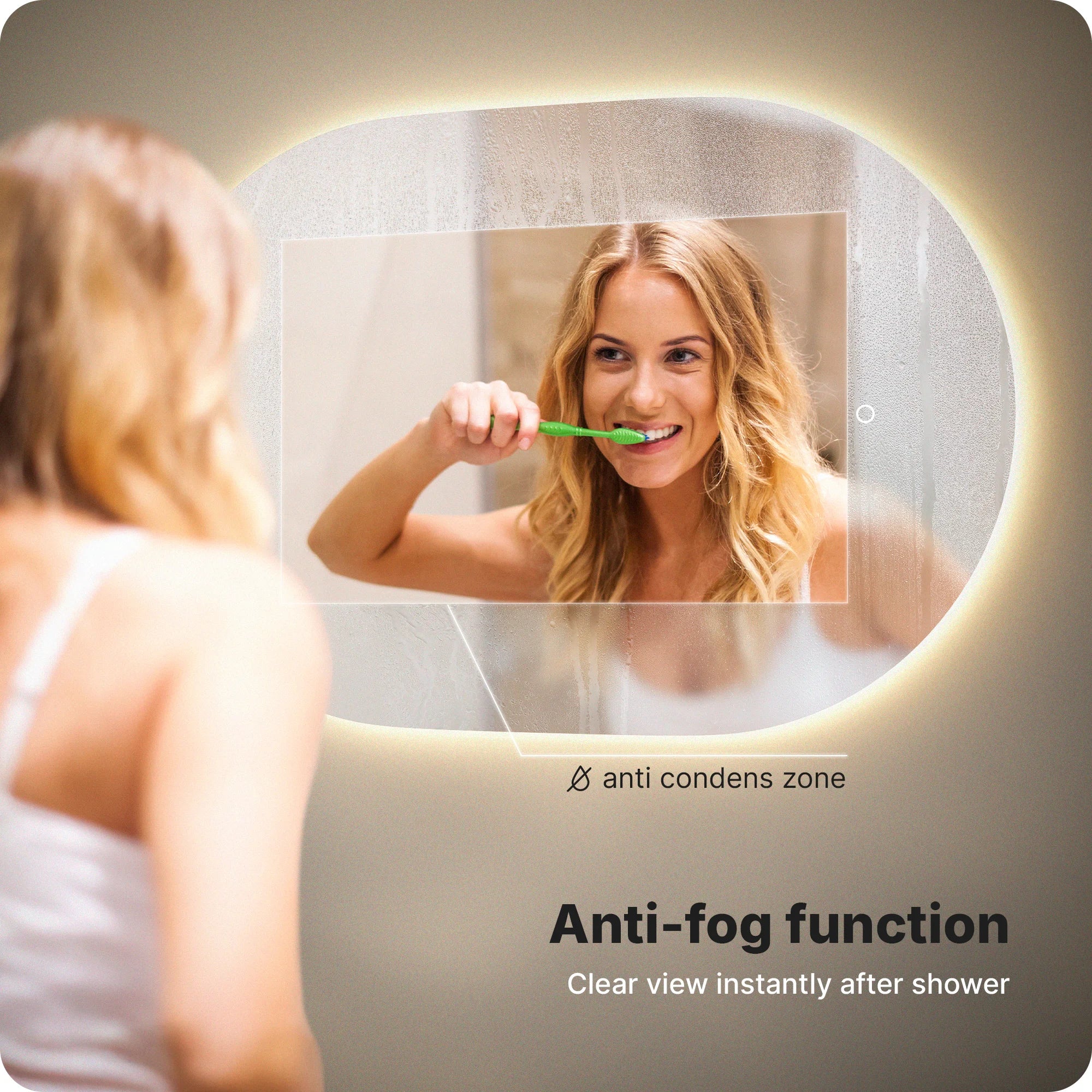 Bathroom mirror - 90x60cm Oval - Frameless