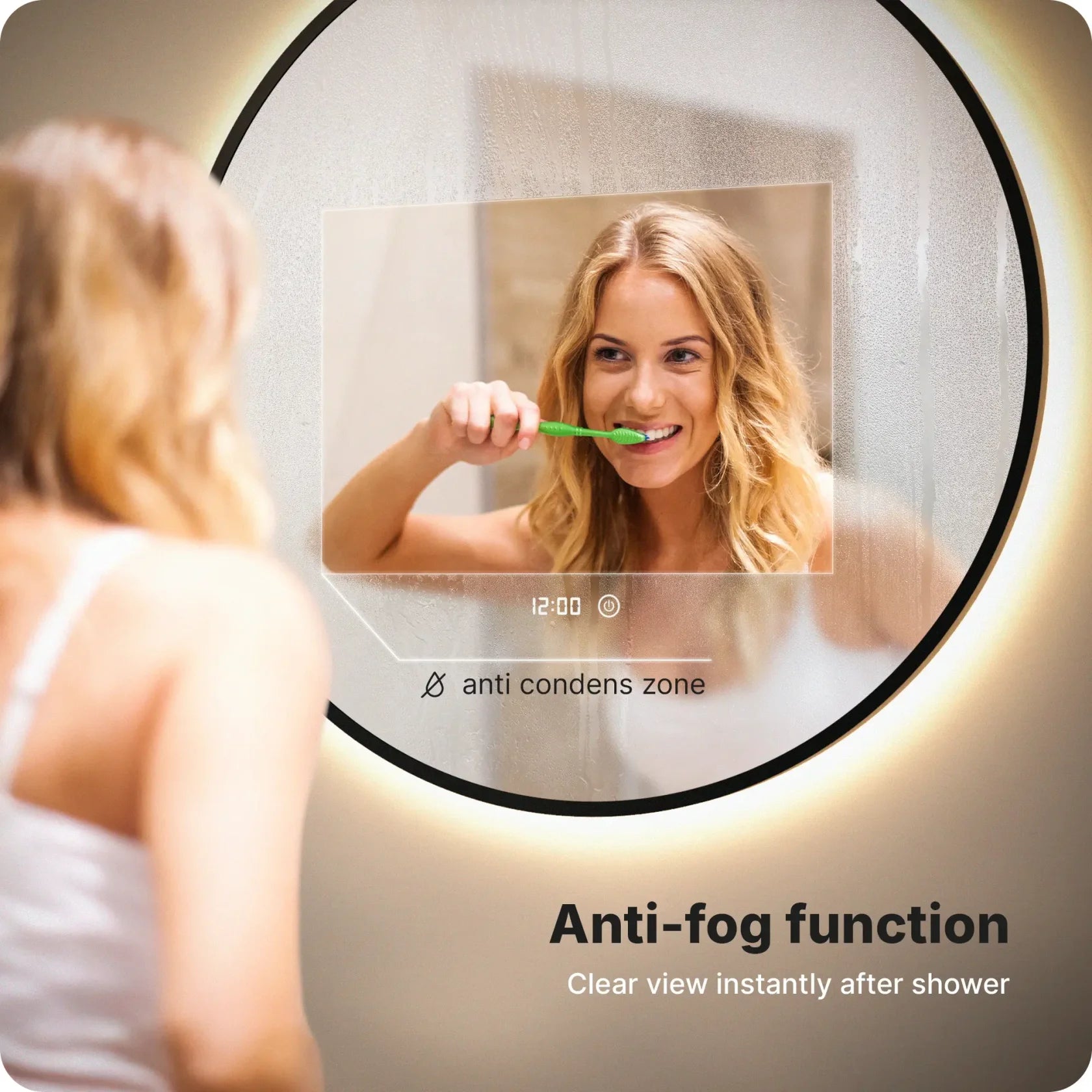 Bathroom mirror - 60cm - Black frame