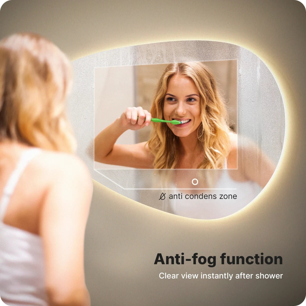 Badkamerspiegel - 150x93cm Asymmetrisch - Frameloos