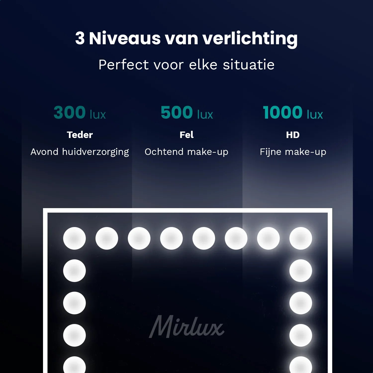 Hollywood Spiegel - Bluetooth Speakers - 80x60cm - Wit