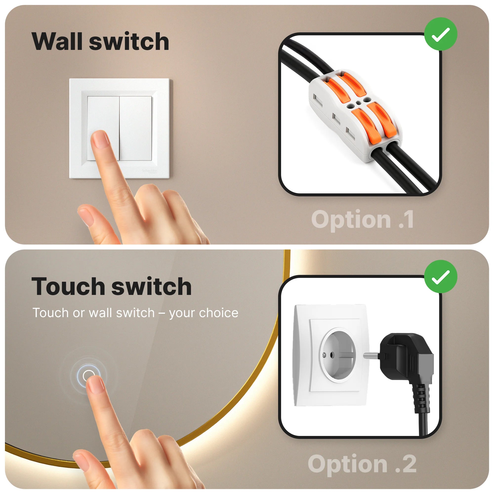 Bathroom mirror - 90x50cm Oval - Gold Frame