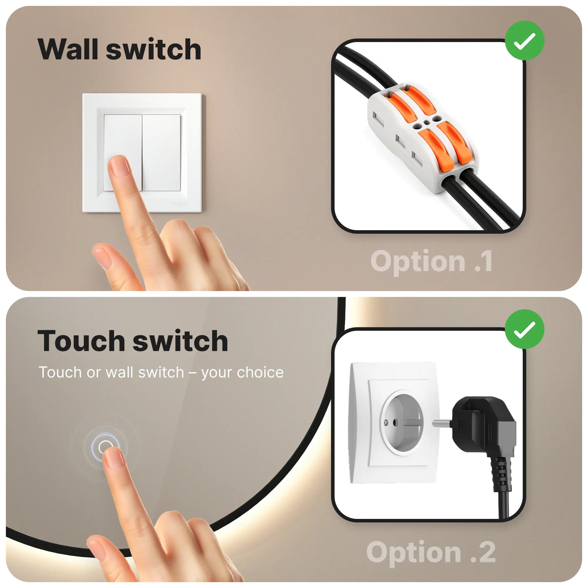 Bathroom mirror - 90x60cm Oval - Black Frame