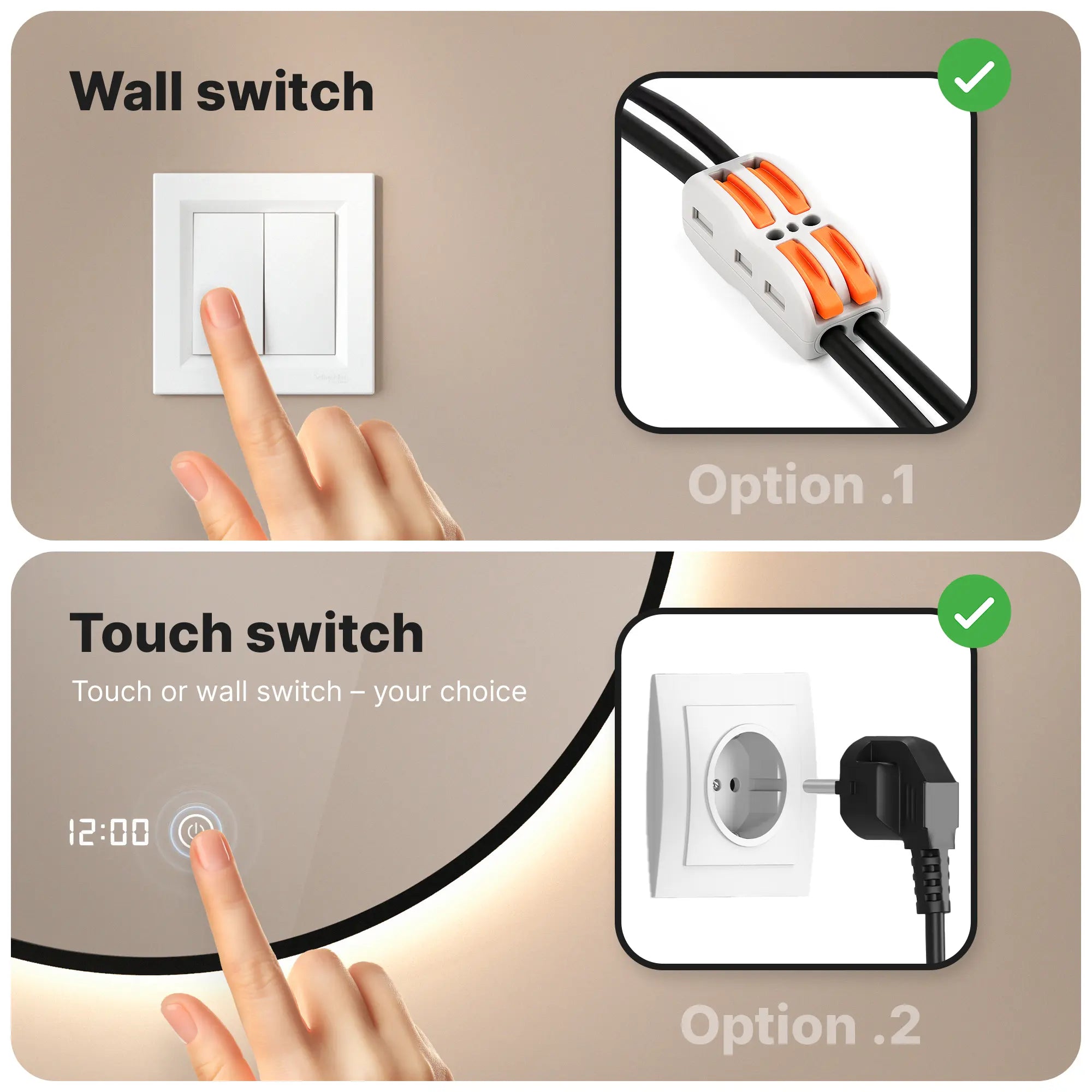 Bathroom mirror - 80cm - Black frame