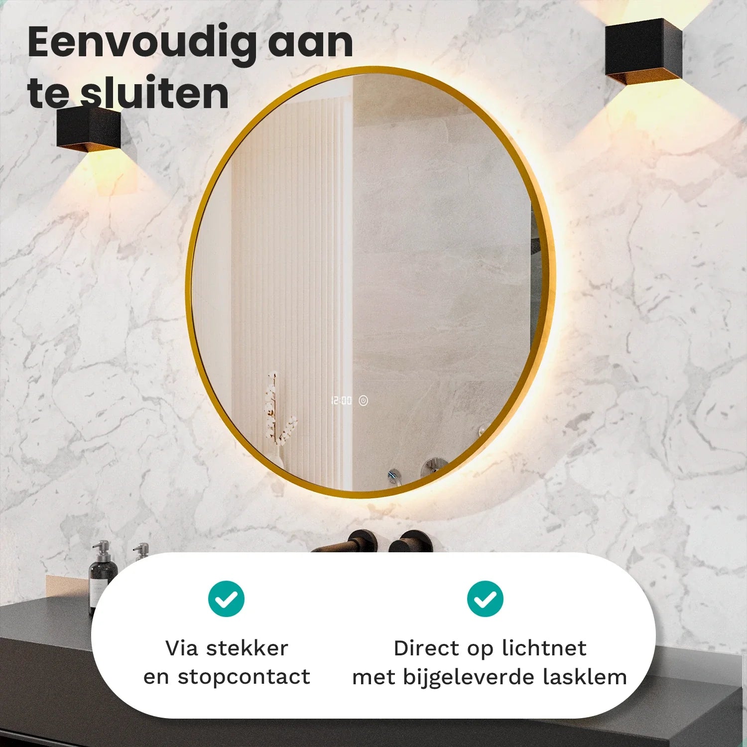 Bathroom mirror - 80 cm - Gold Frame - PRE-ORDER