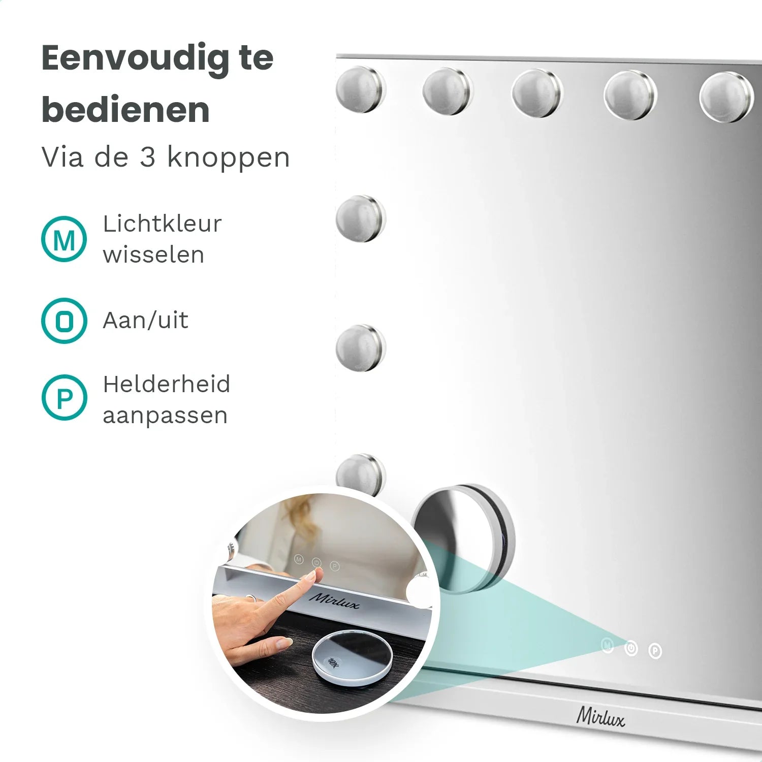 Hollywood Spiegel - 58x48cm - With