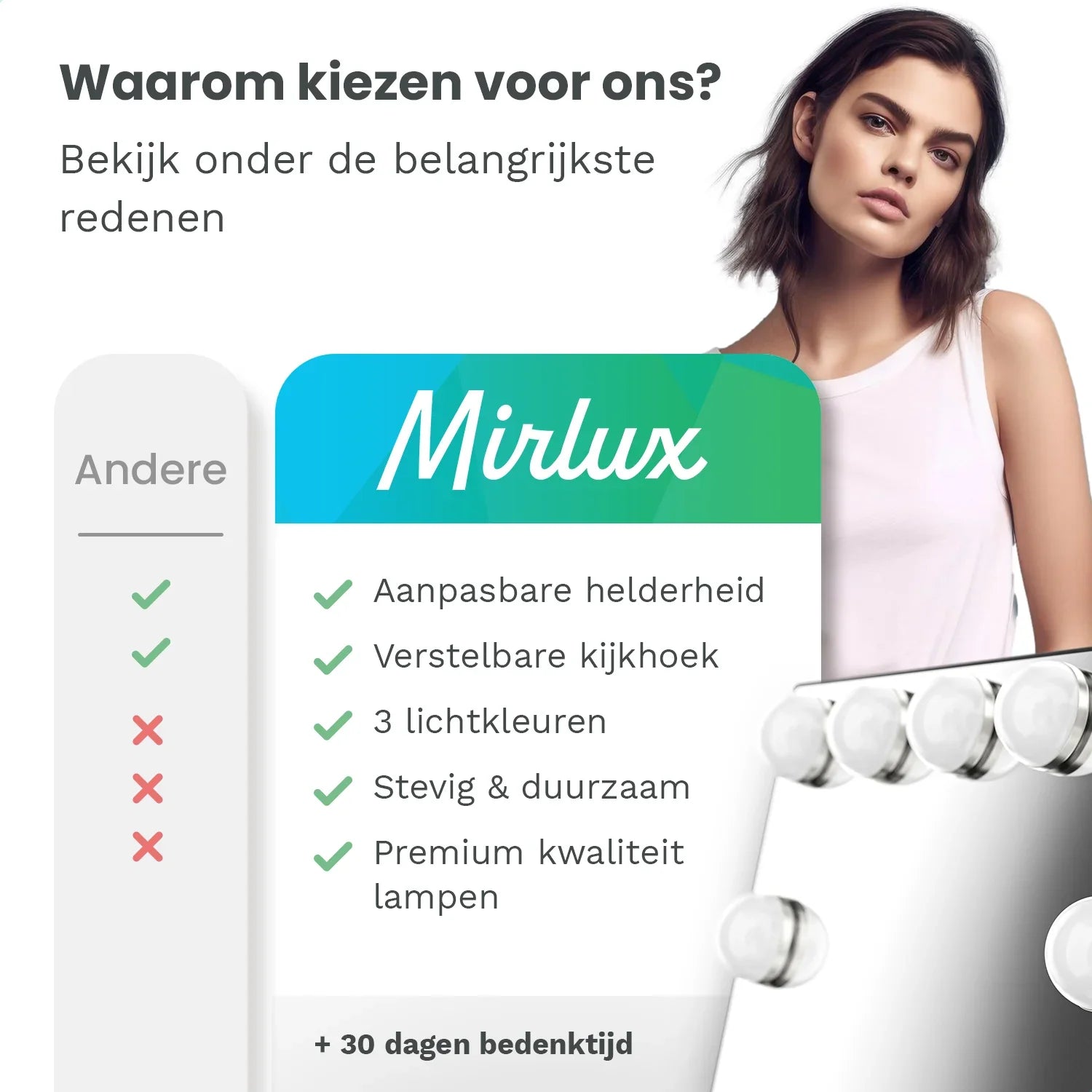 Hollywood Mirror - 44x30cm - Black