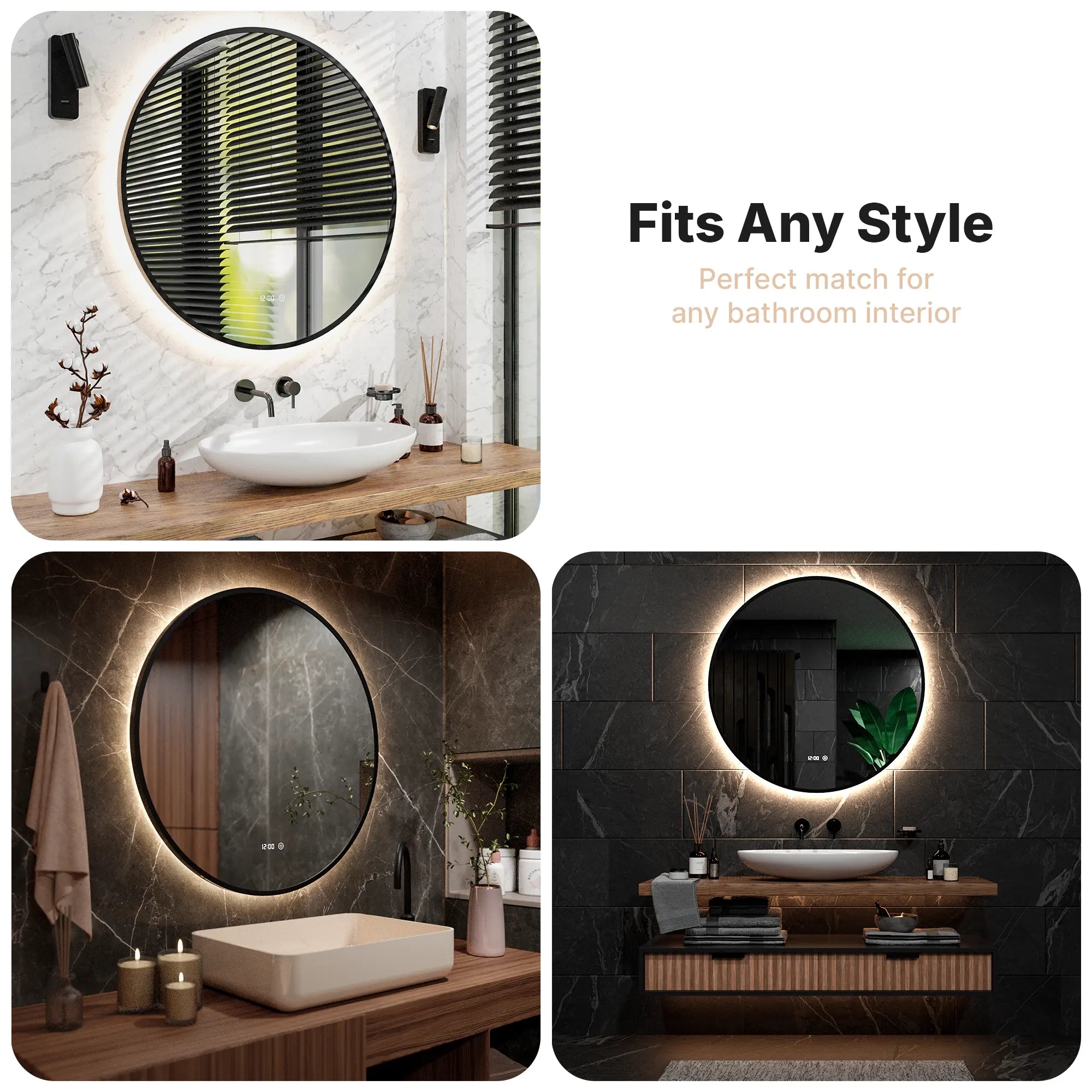 Badkamerspiegel - 100cm - Zwart Frame