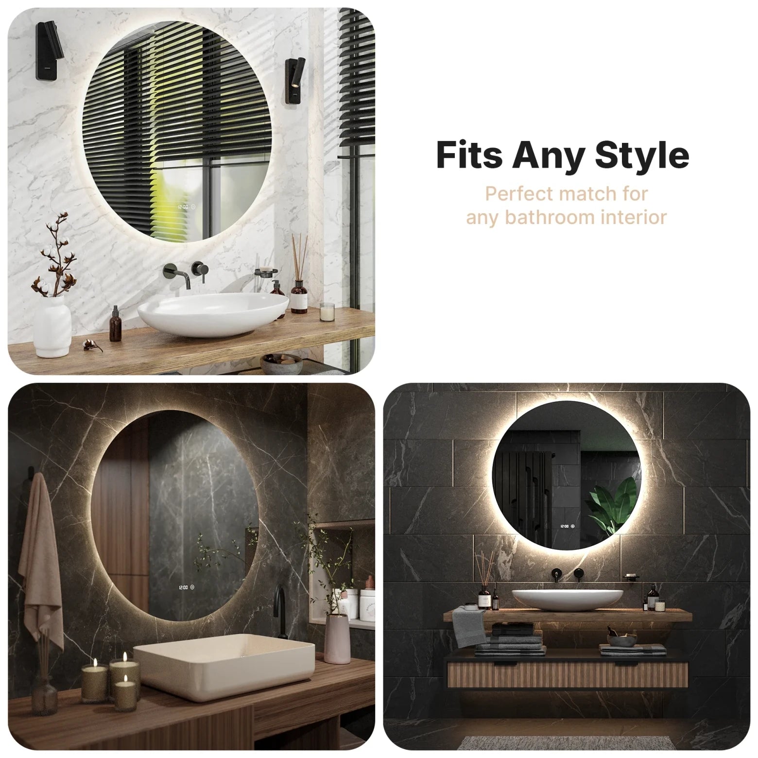 Bathroom mirror - 100cm - Frameless