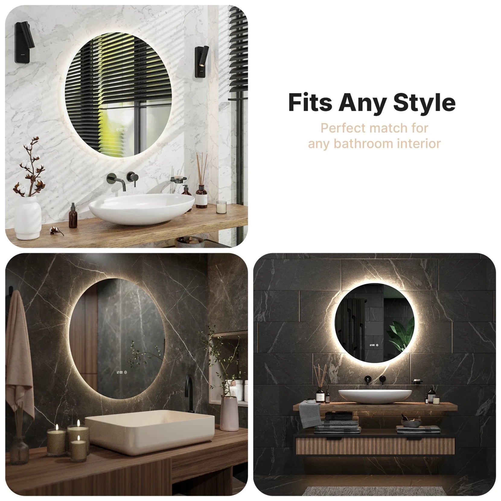 Bathroom mirror - 80cm - Frameless