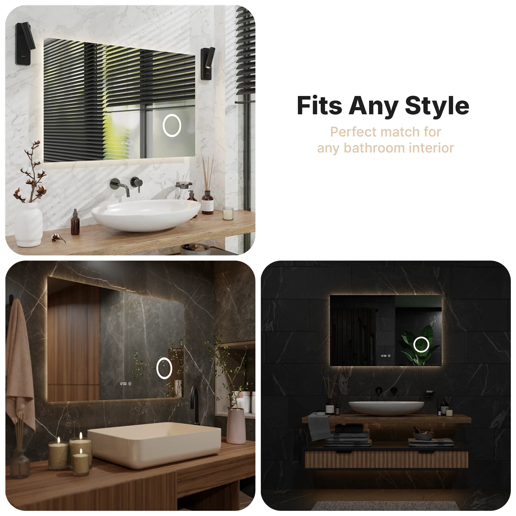 Badkamerspiegel - 110x70cm - Rectangle - Frameloos