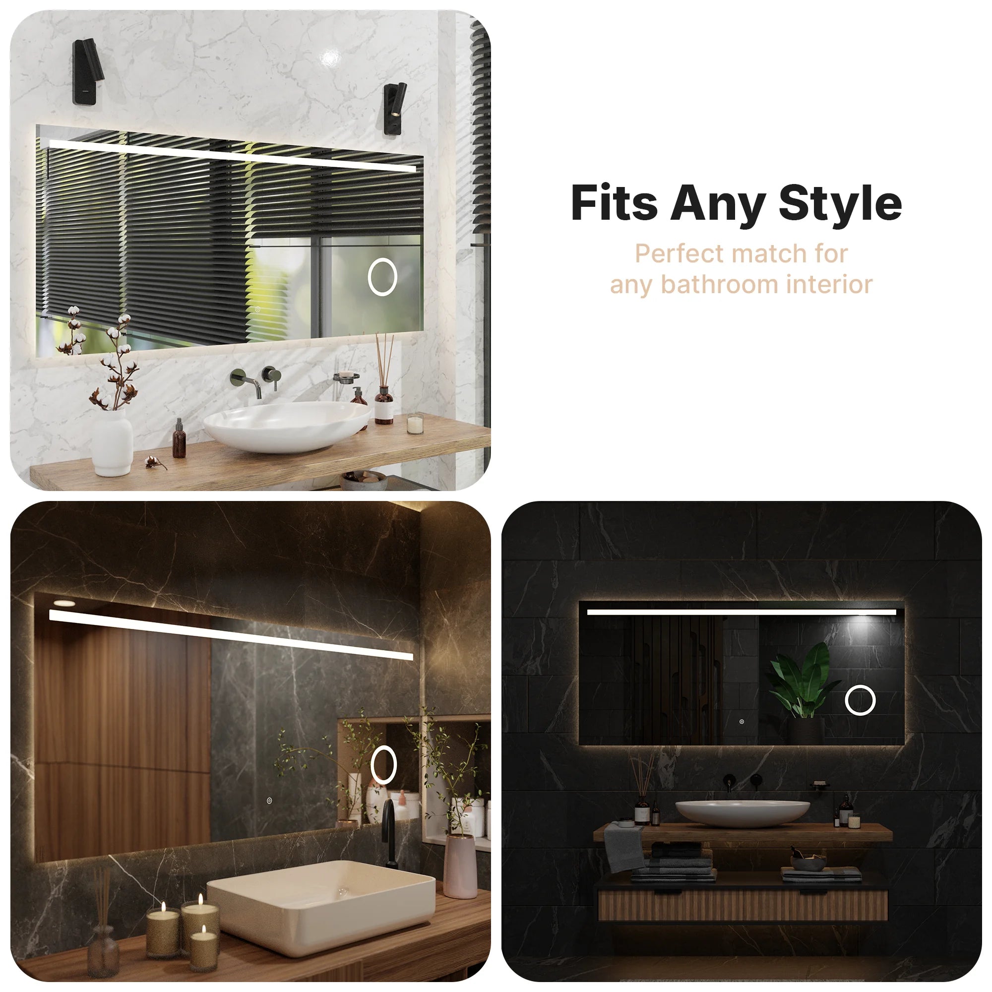 Bathroom mirror - 180x80cm - Frameless