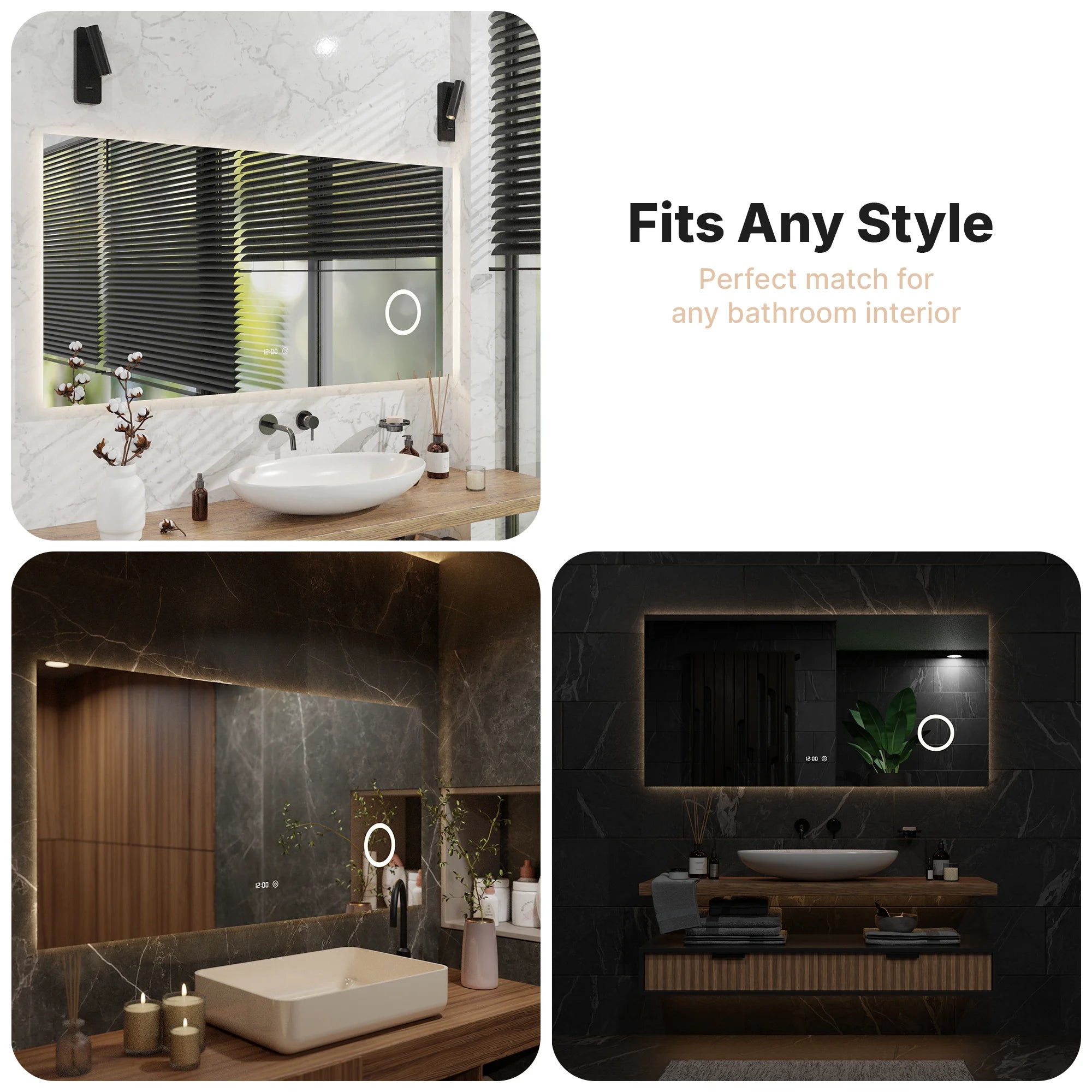 Badkamerspiegel - 160x80cm - Frameloos