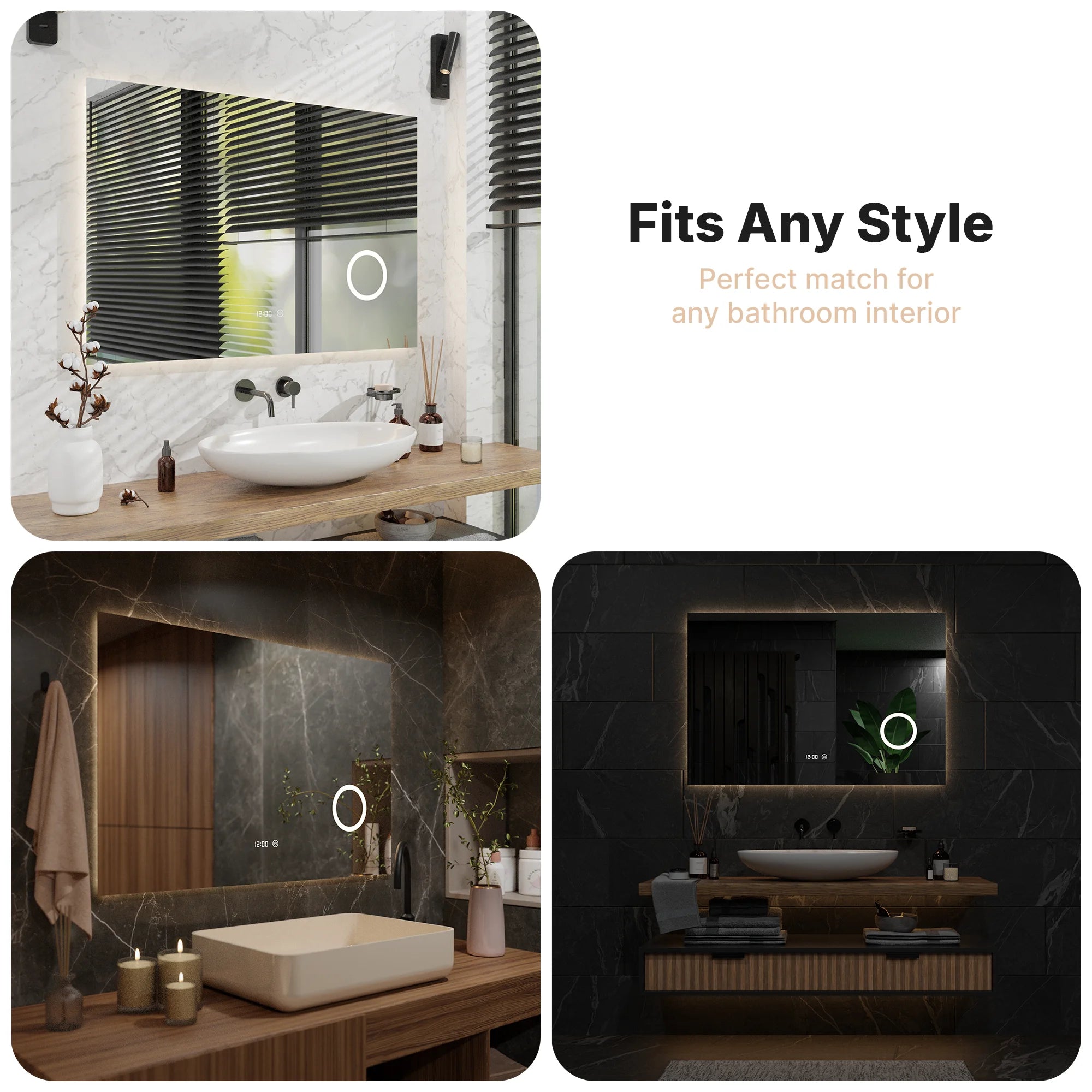 Bathroom Mirror - 120x80cm - Frameless