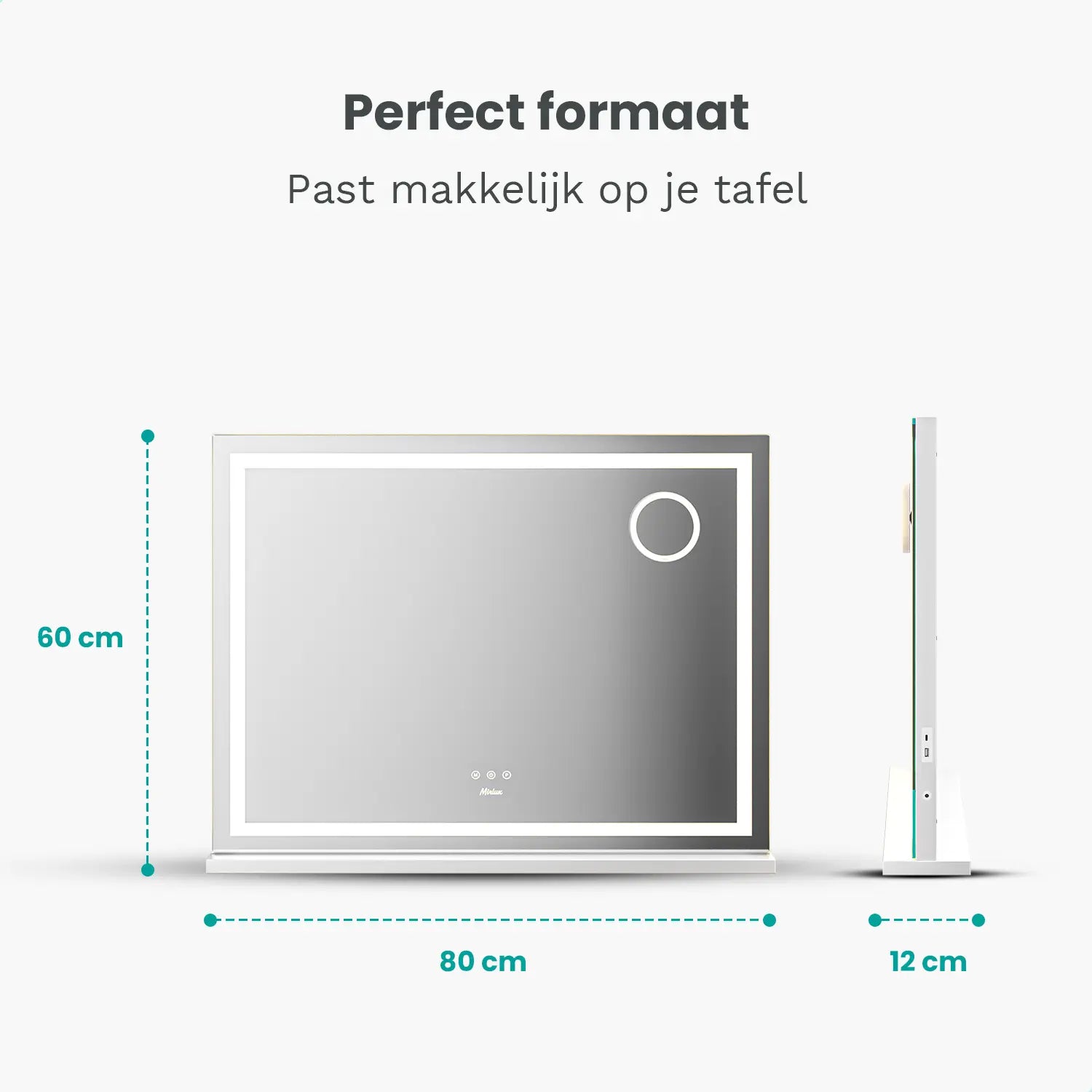 Hollywood Spiegel - Bluetooth Speakers - 80x60cm - Wit