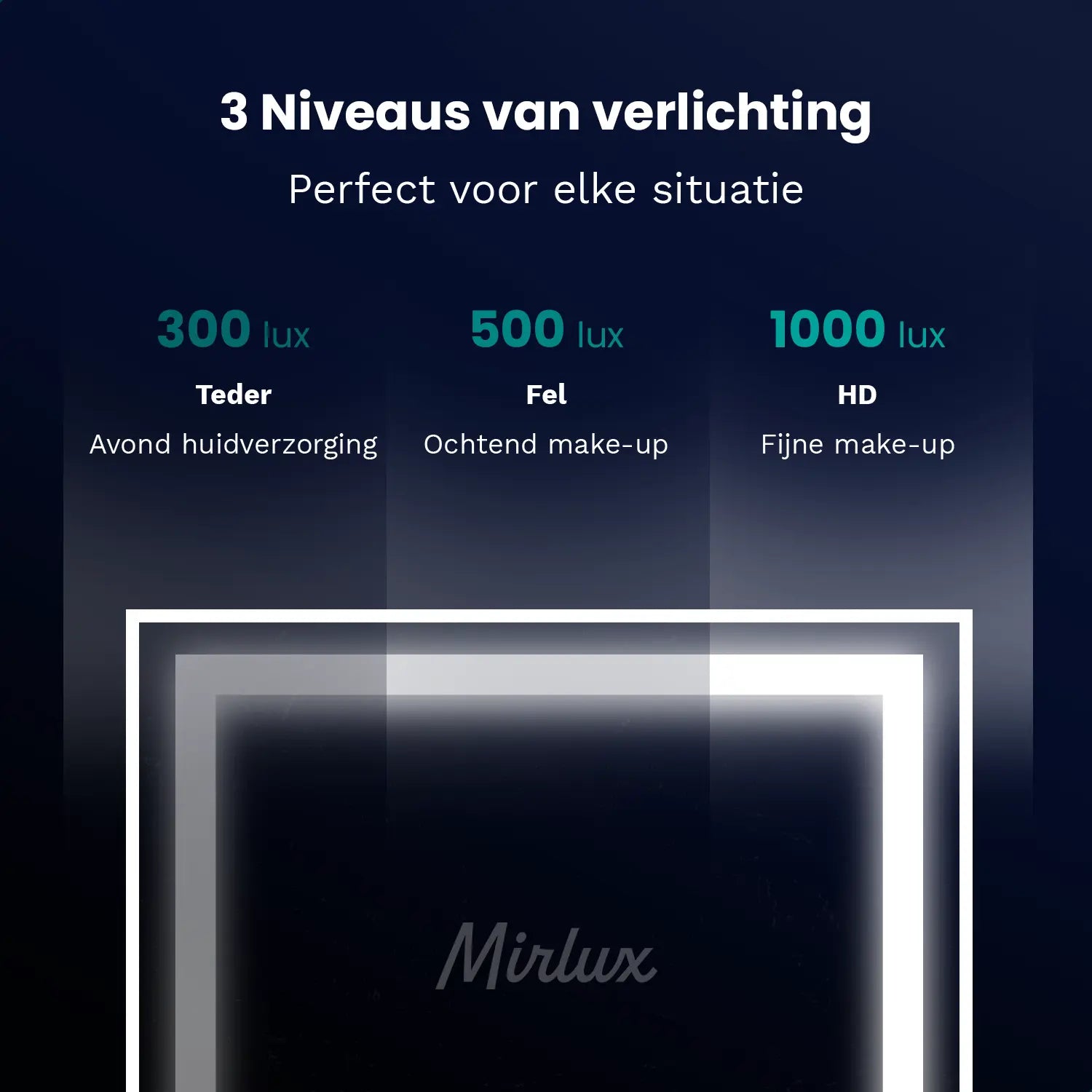 Hollywood Spiegel - Bluetooth Speakers - 80x60cm - Wit