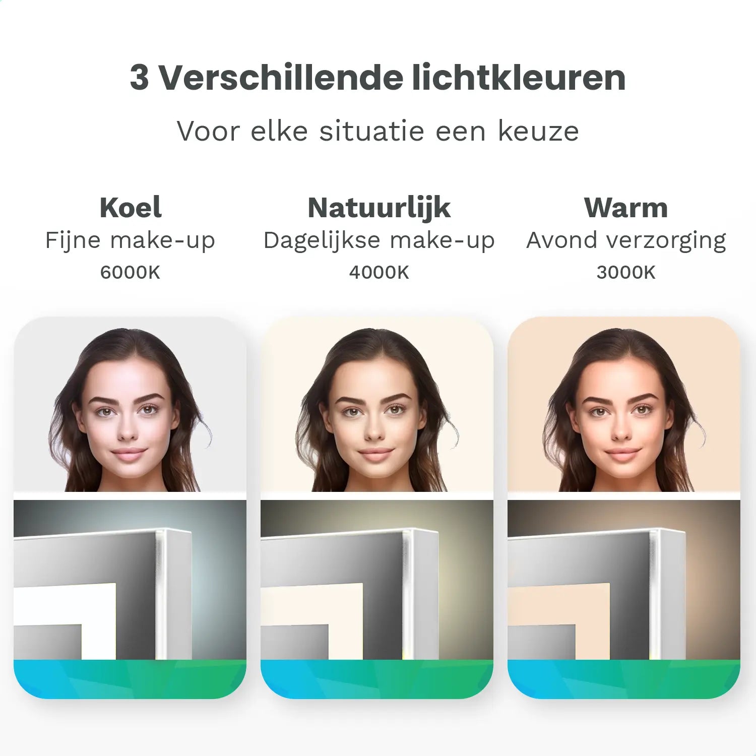 Hollywood Spiegel - Bluetooth Speakers - 80x60cm - Wit