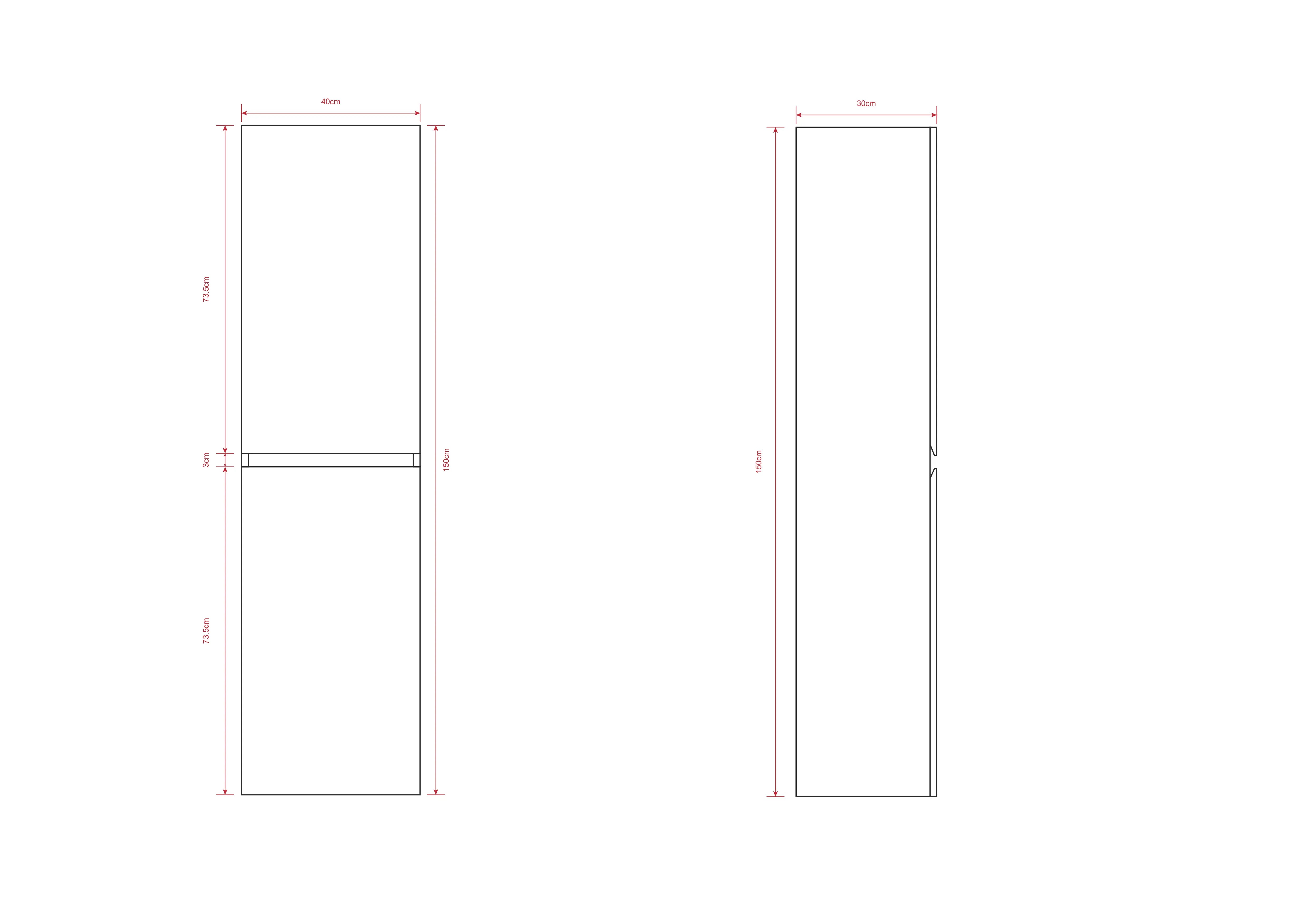 Kolomkast Ruvo - 150cm - Warm Eiken - PRE-ORDER